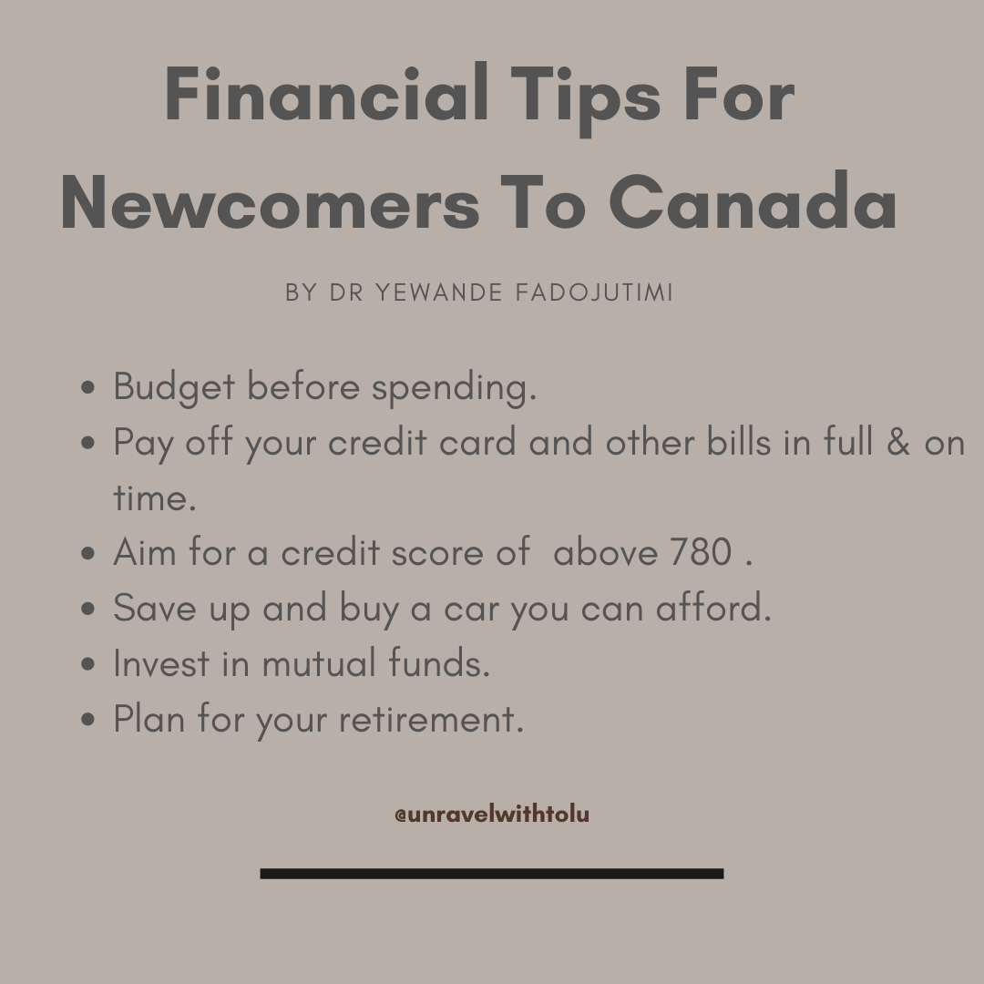 Financial Tips For Newcomers To Canada